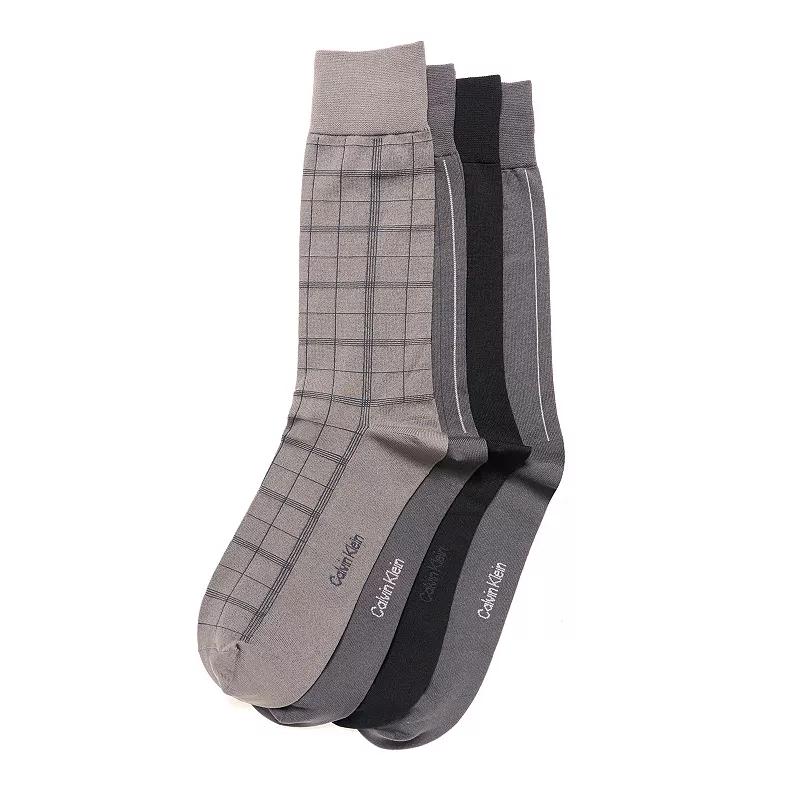 Men's Calvin Klein Plaid Dress Socks 4-Pack, Grey Product Image