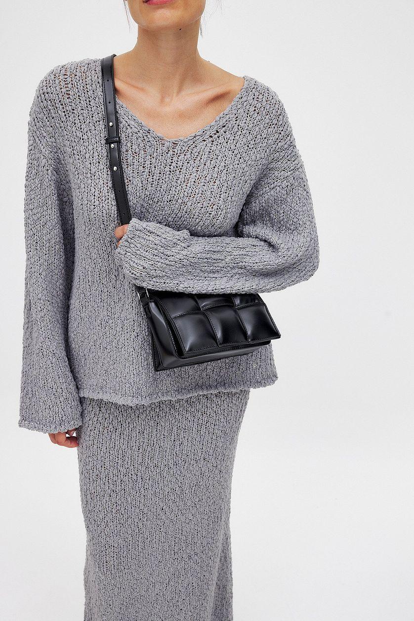 Small Puffy Woven Crossbody Bag Product Image