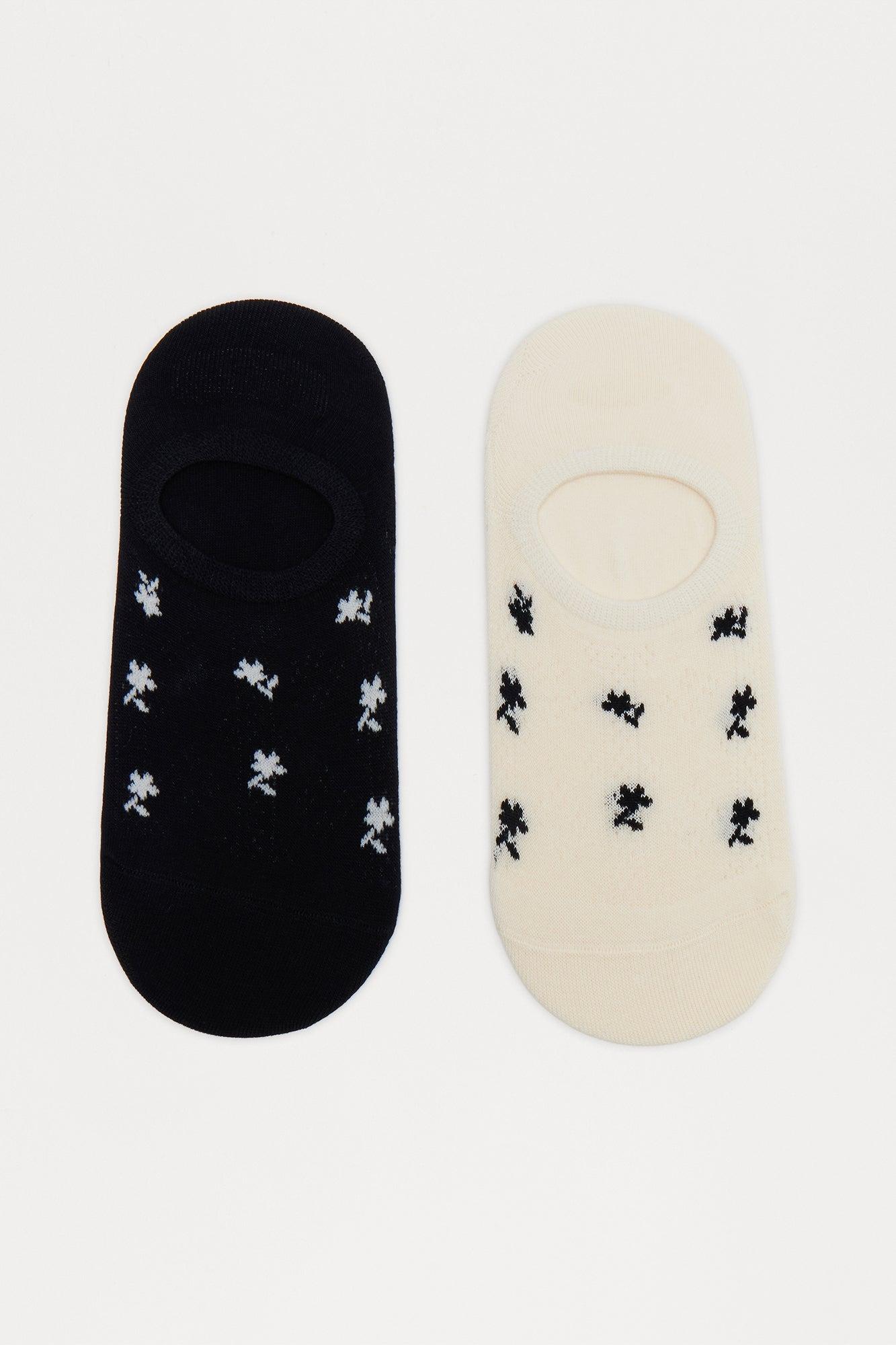 Rosebud 2 Pack Socks - Black/combo Female Product Image