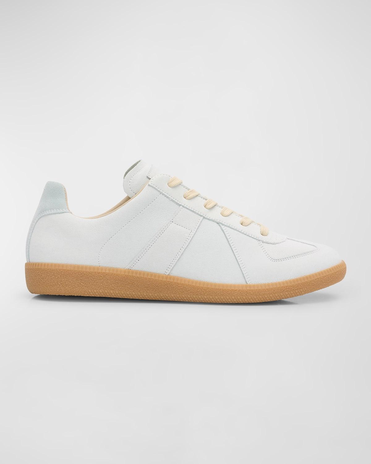 Mens Replica Leather Low-Top Sneakers Product Image