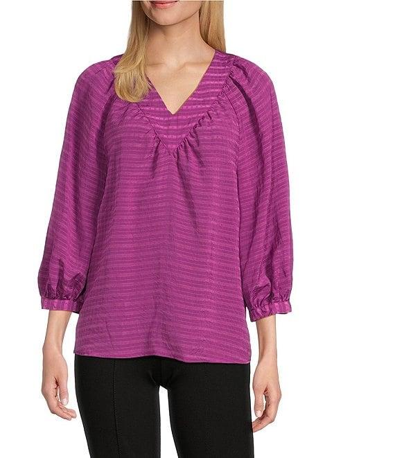 Slim Factor By Investments Sloane V-Neck 3/4 Sleeve Top Product Image