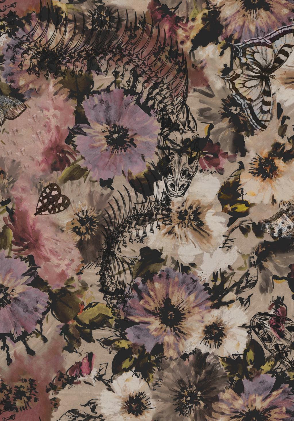 Mortua Grunge Floral Print Peplum Frill Cami Maxi Dress Product Image