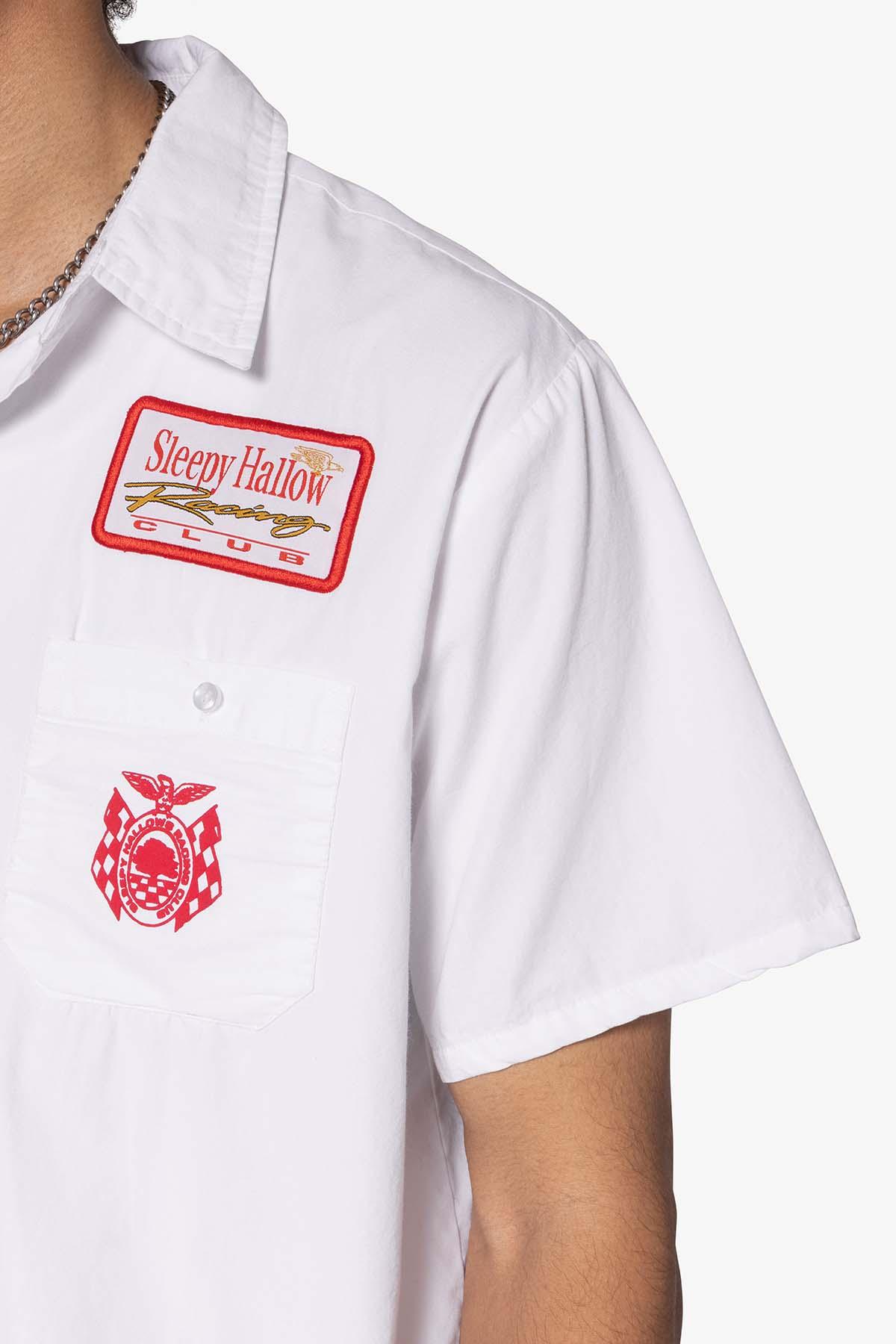 SHRC Checkered Flag Cropped Shirt - White Product Image