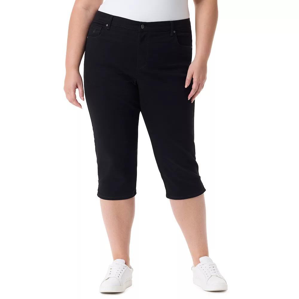 Plus Size Gloria Vanderbilt Amanda Slit Capri Pants, Womens Product Image