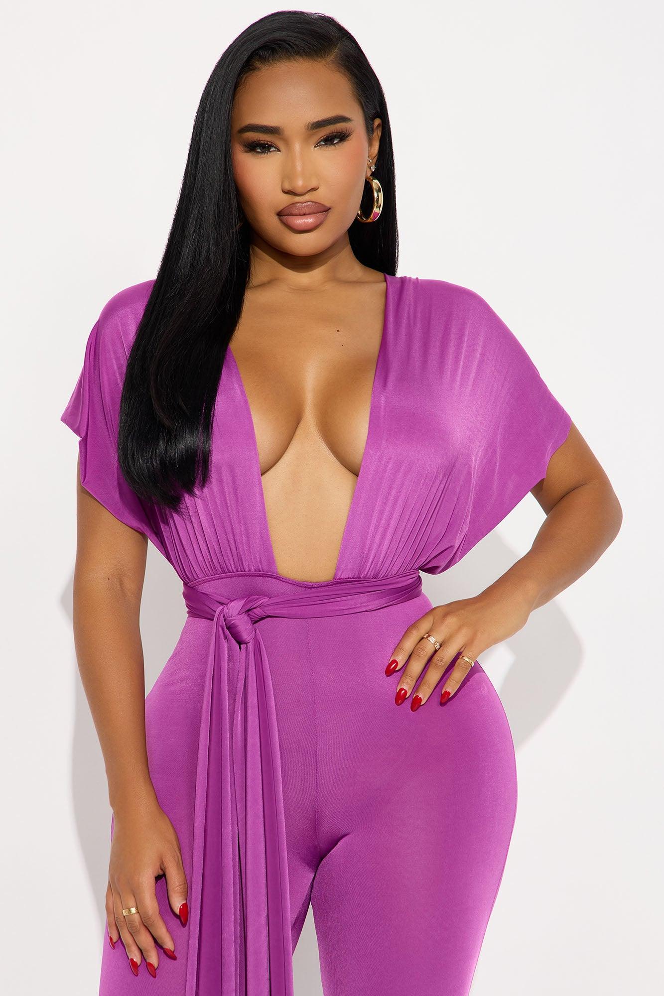 Charlotte Wide Leg Jumpsuits - Magenta Female Product Image