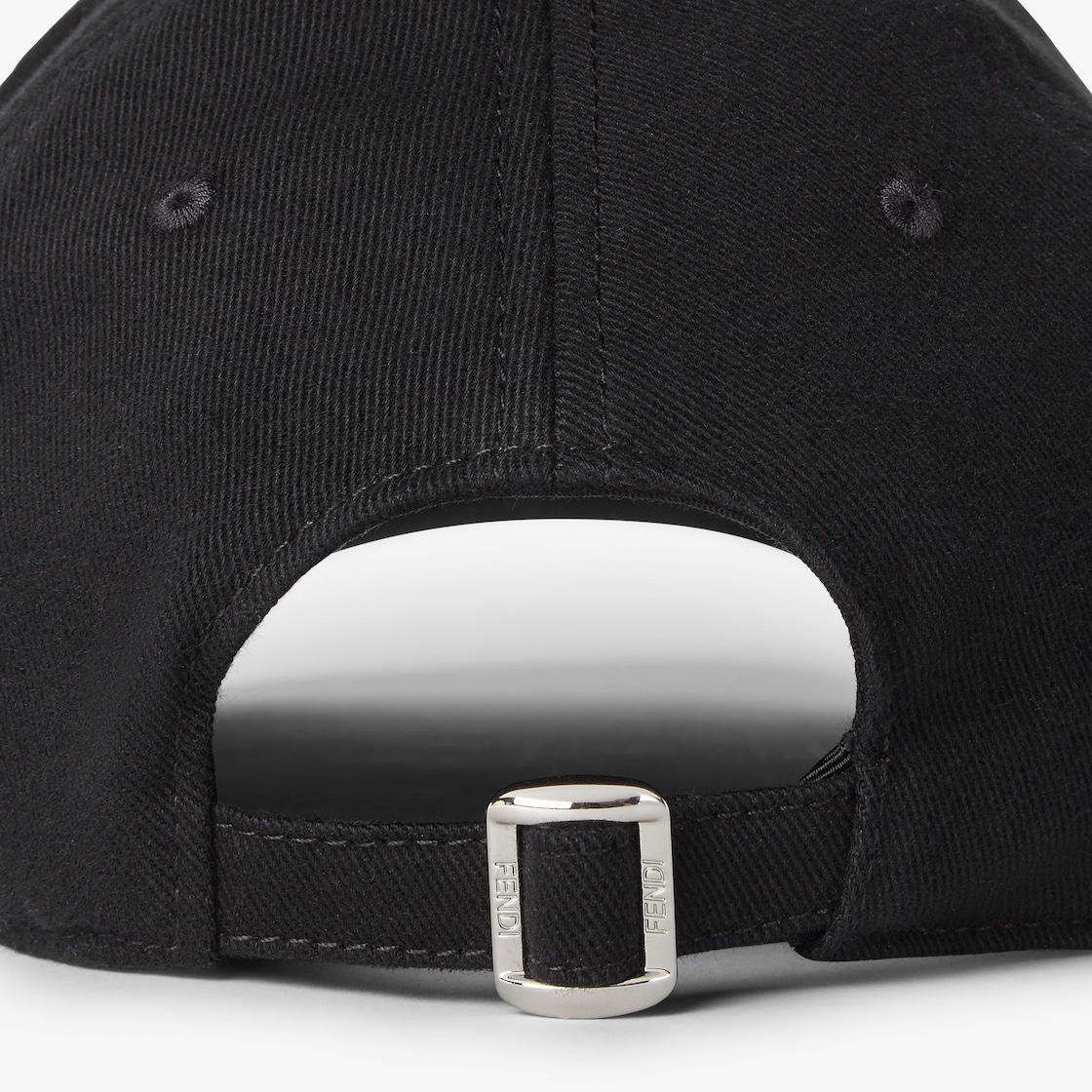 HatBaseball cap in black cotton Product Image