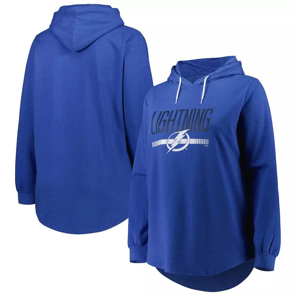 Women's Heather Blue Tampa Bay Lightning Plus Size Fleece Pullover Hoodie, Size: 2XL, Lgh Blue Product Image