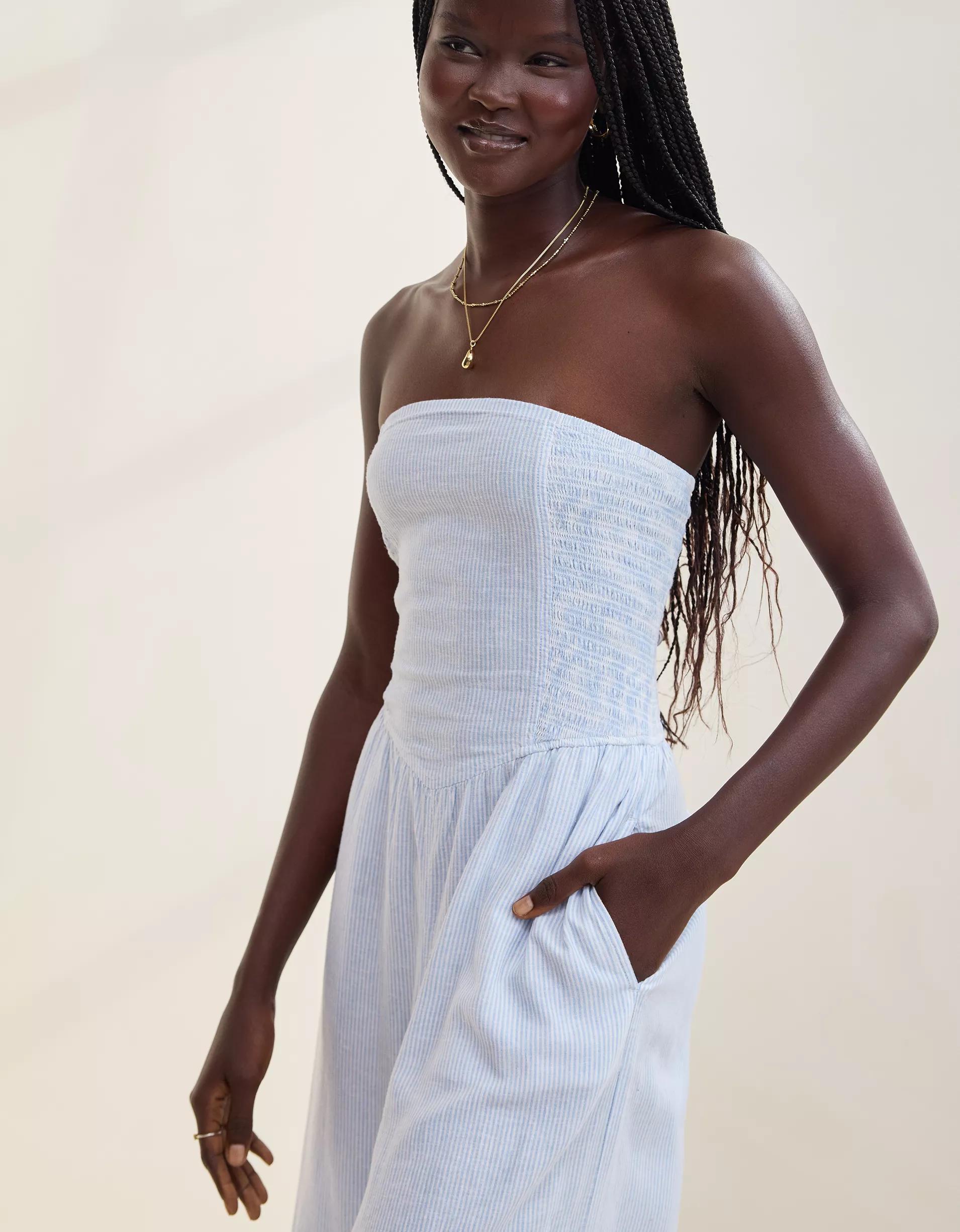 Aerie Strapless Smocked Jumpsuit Product Image