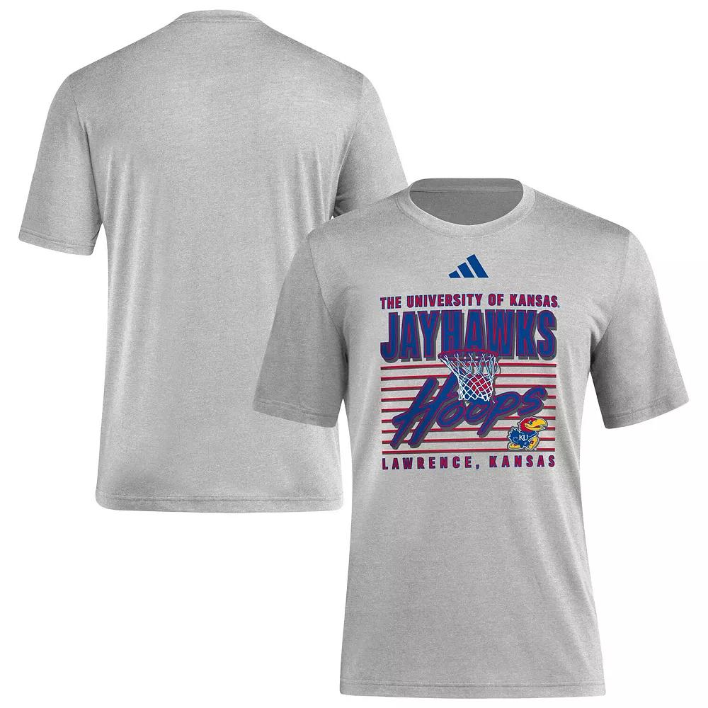 Men's adidas Gray Kansas Jayhawks Locker Swish Tri-Blend T-Shirt,  Product Image