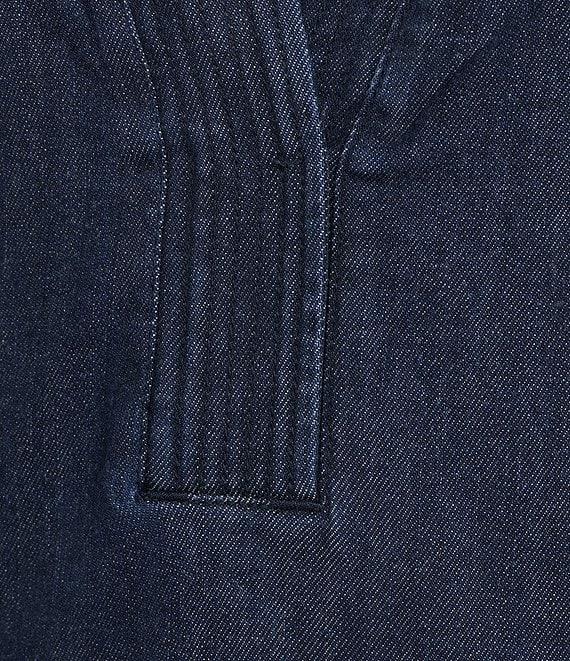 Faherty Azure Organic Cotton Blend Woven V-Neck Sleeveless A Line Mini Dress Product Image