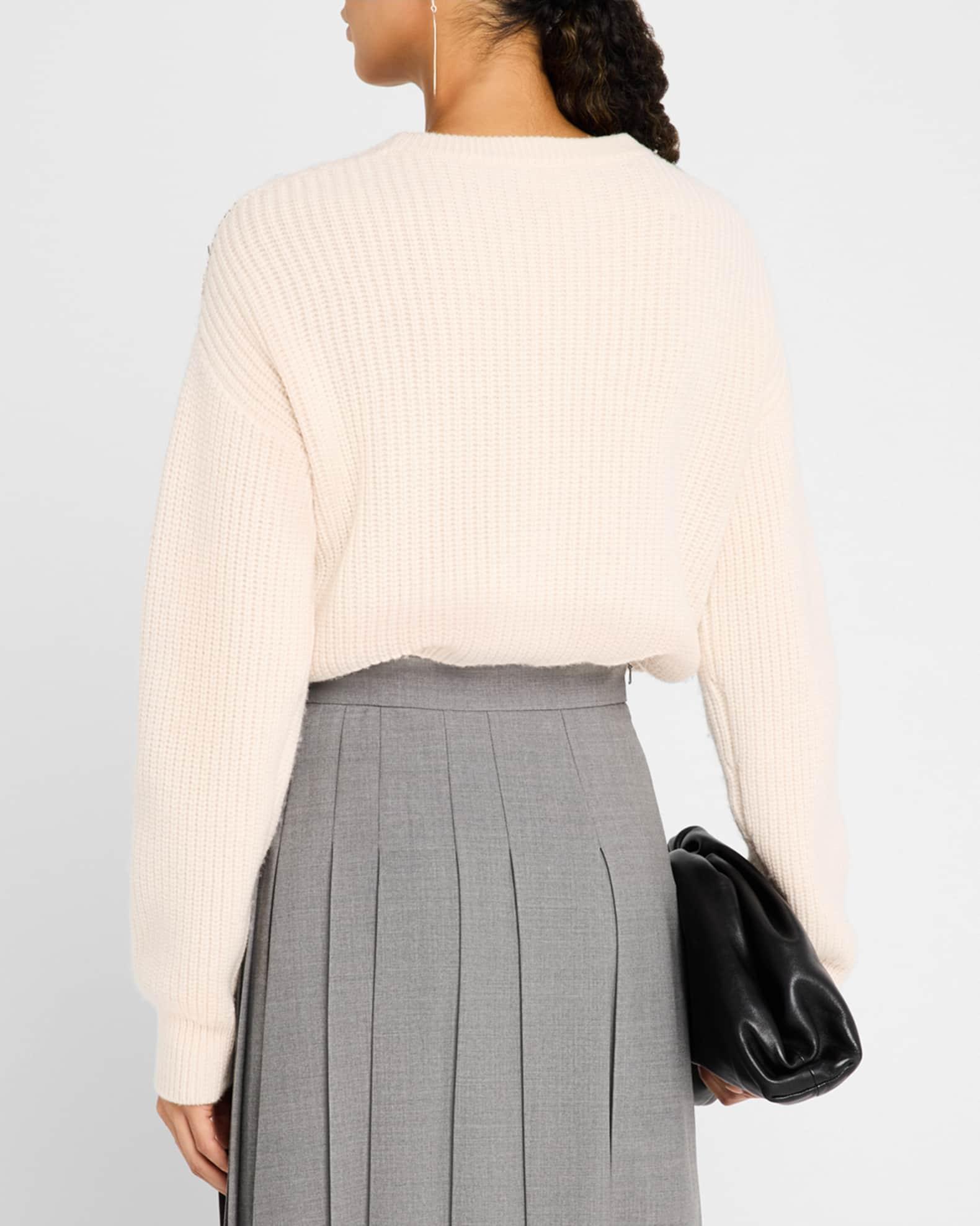 Lessy Ribbed Bead-Embellished Wool Sweater Product Image