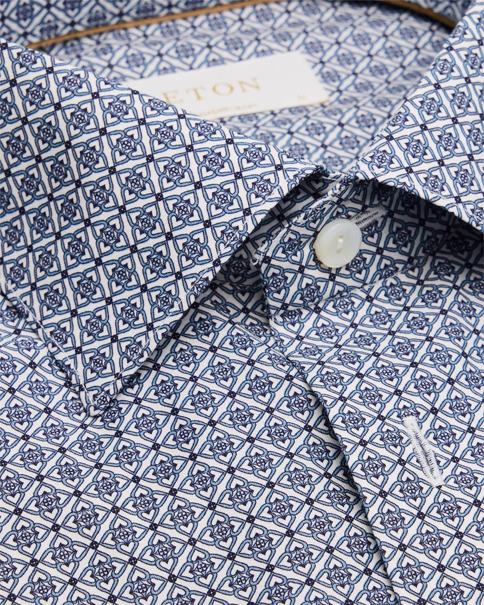 Men's Elevated Twill Medallion-Print Contemporary-Fit Dress Shirt Product Image