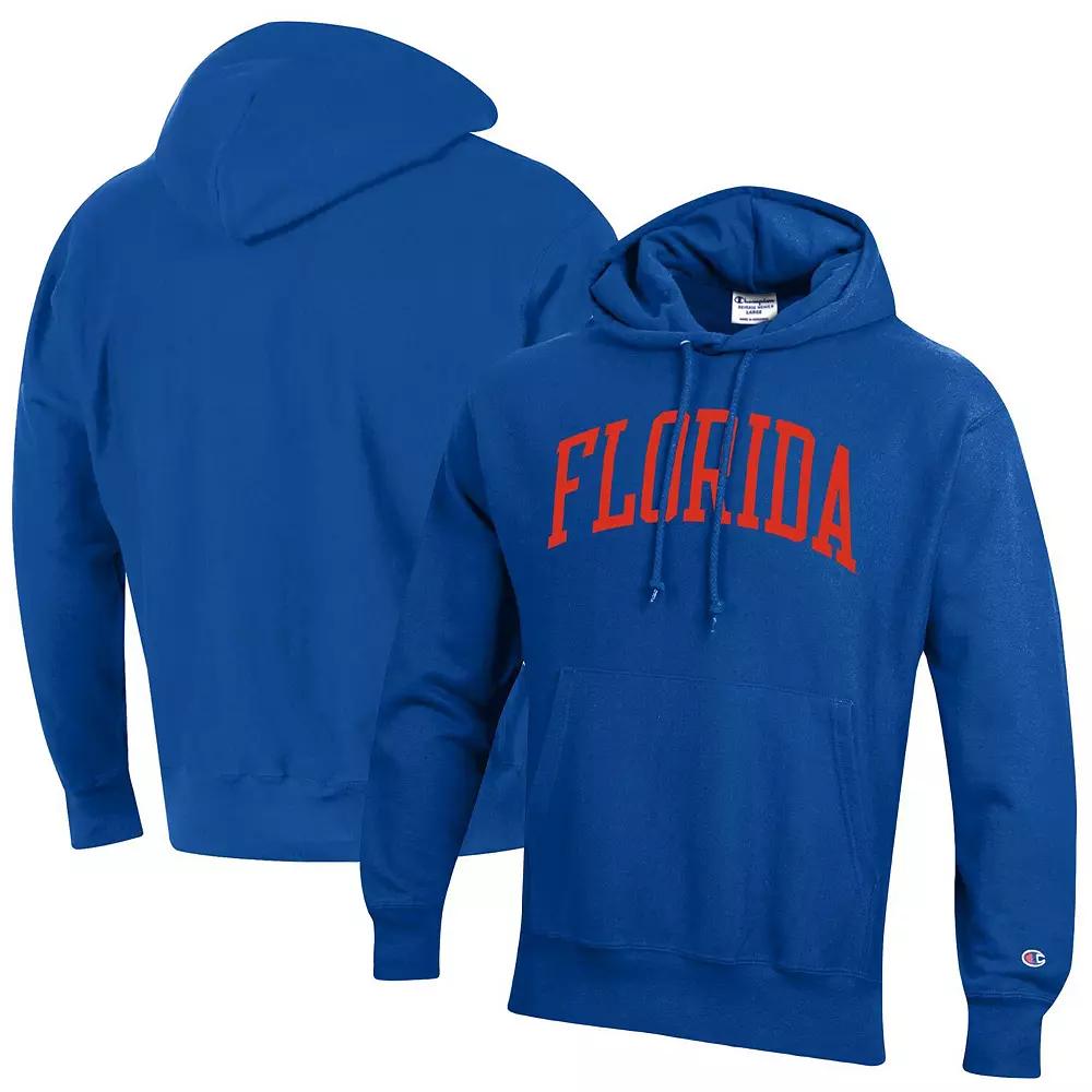 Men's Champion Royal Florida Gators Team Arch Reverse Weave Pullover Hoodie,  Product Image