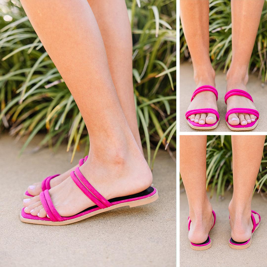 I Can See Why Fuchsia Pink Sandals Female Product Image