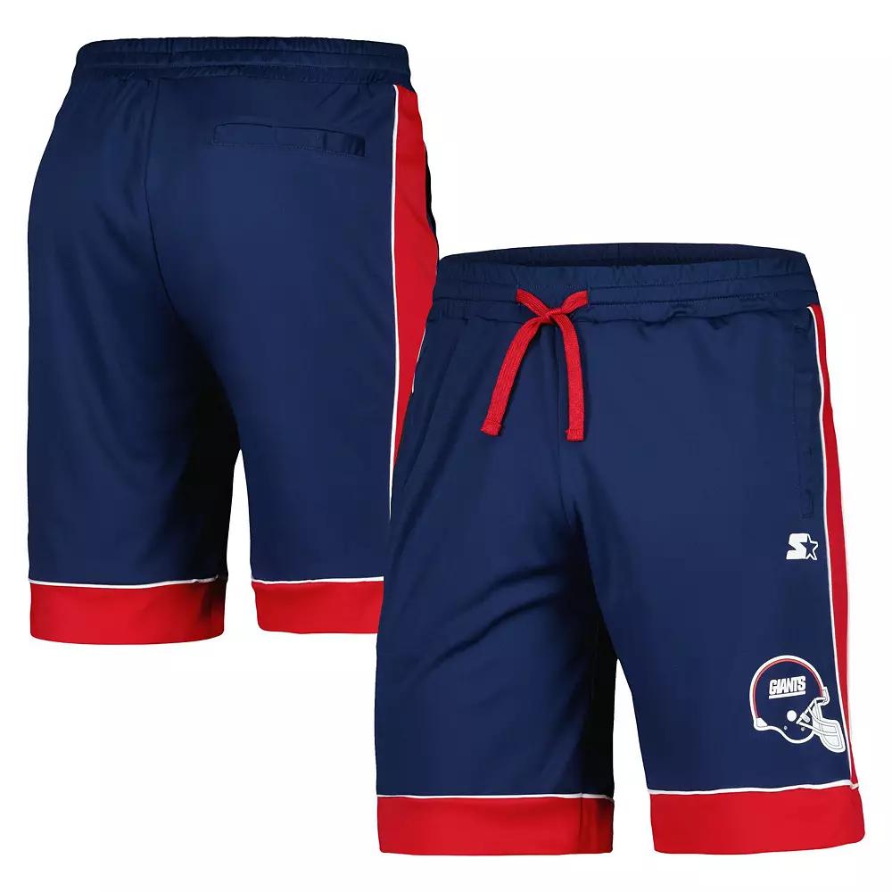 Men's Starter Royal/Red New York Giants Vintage Fan Favorite Shorts,  Product Image
