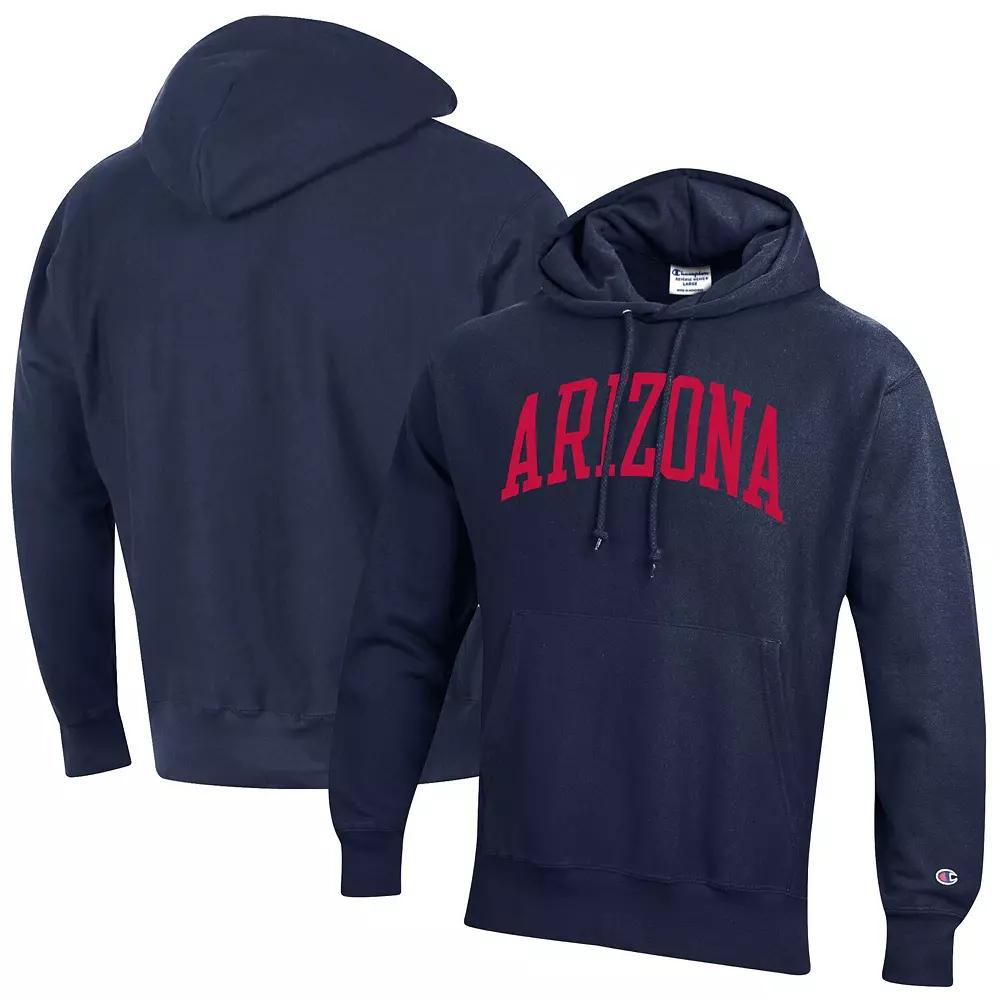 Men's Champion Navy Arizona Wildcats Team Arch Reverse Weave Pullover Hoodie,  Product Image