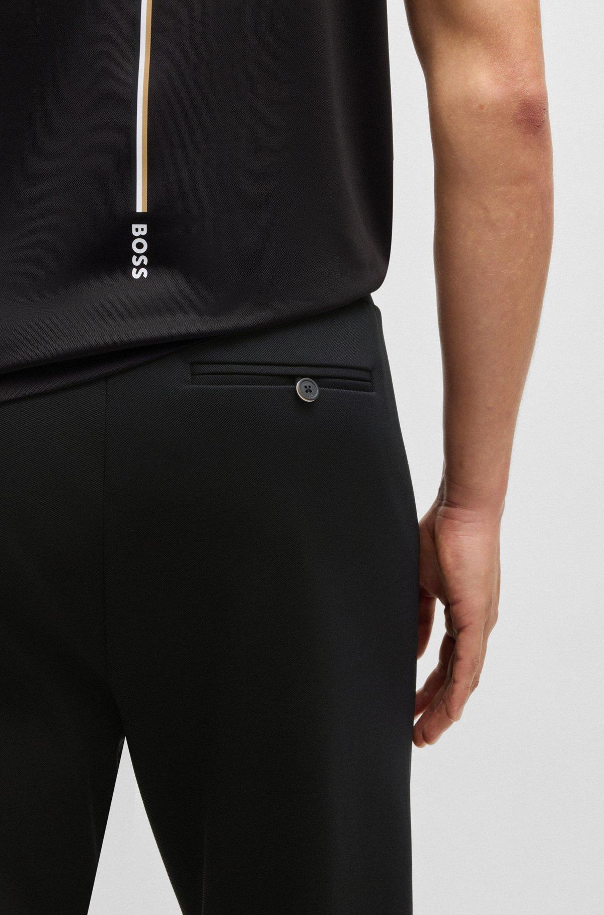 Regular-fit trousers in stretch gabardine with logo detail Product Image