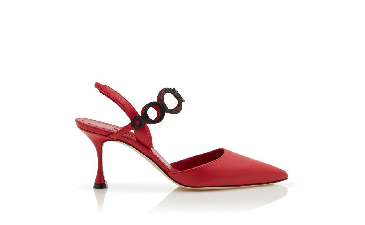 SIDI Red Nappa Leather Slingback Pumps Product Image