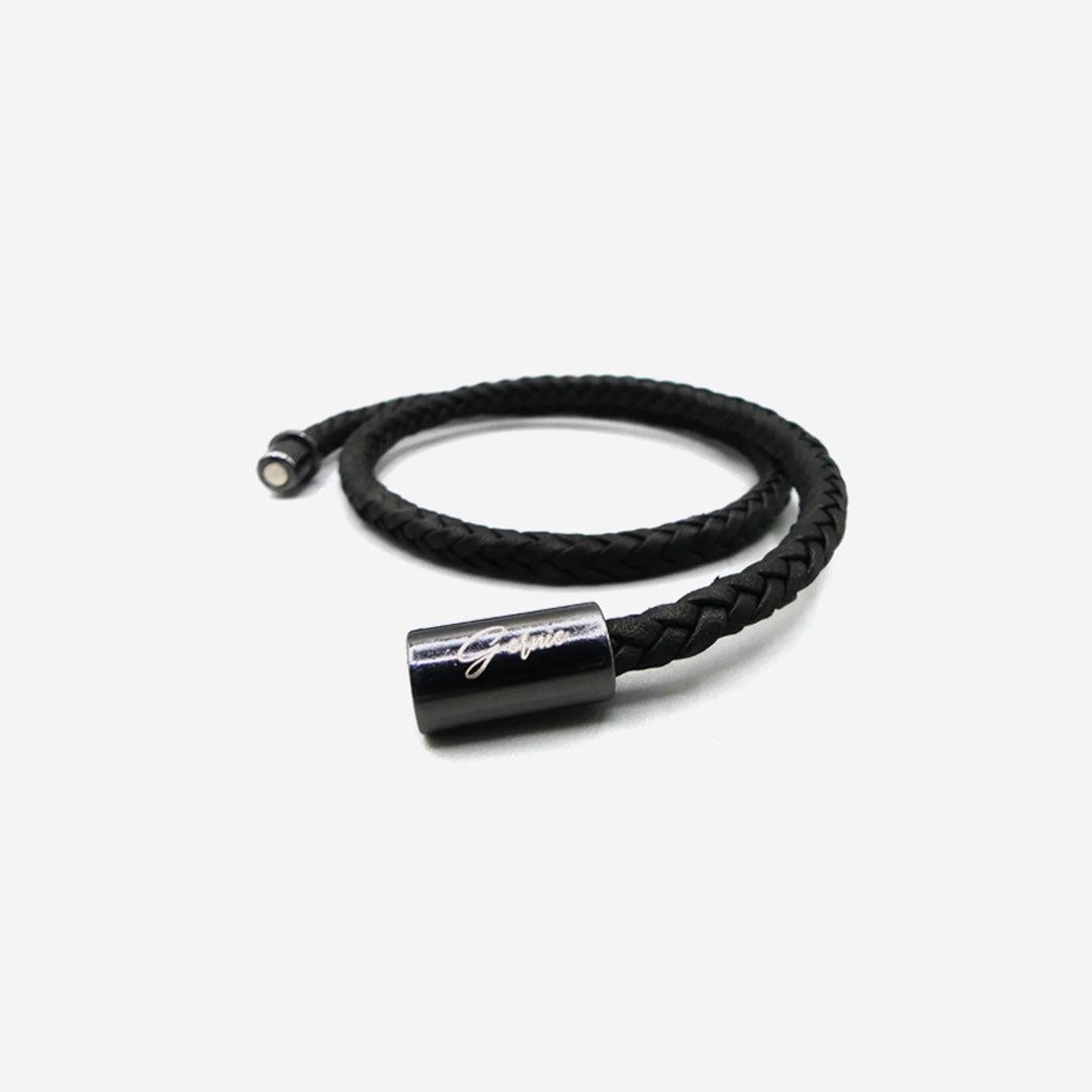 Men's Pomona Braided Premium Leather Wrap Bracelet Product Image