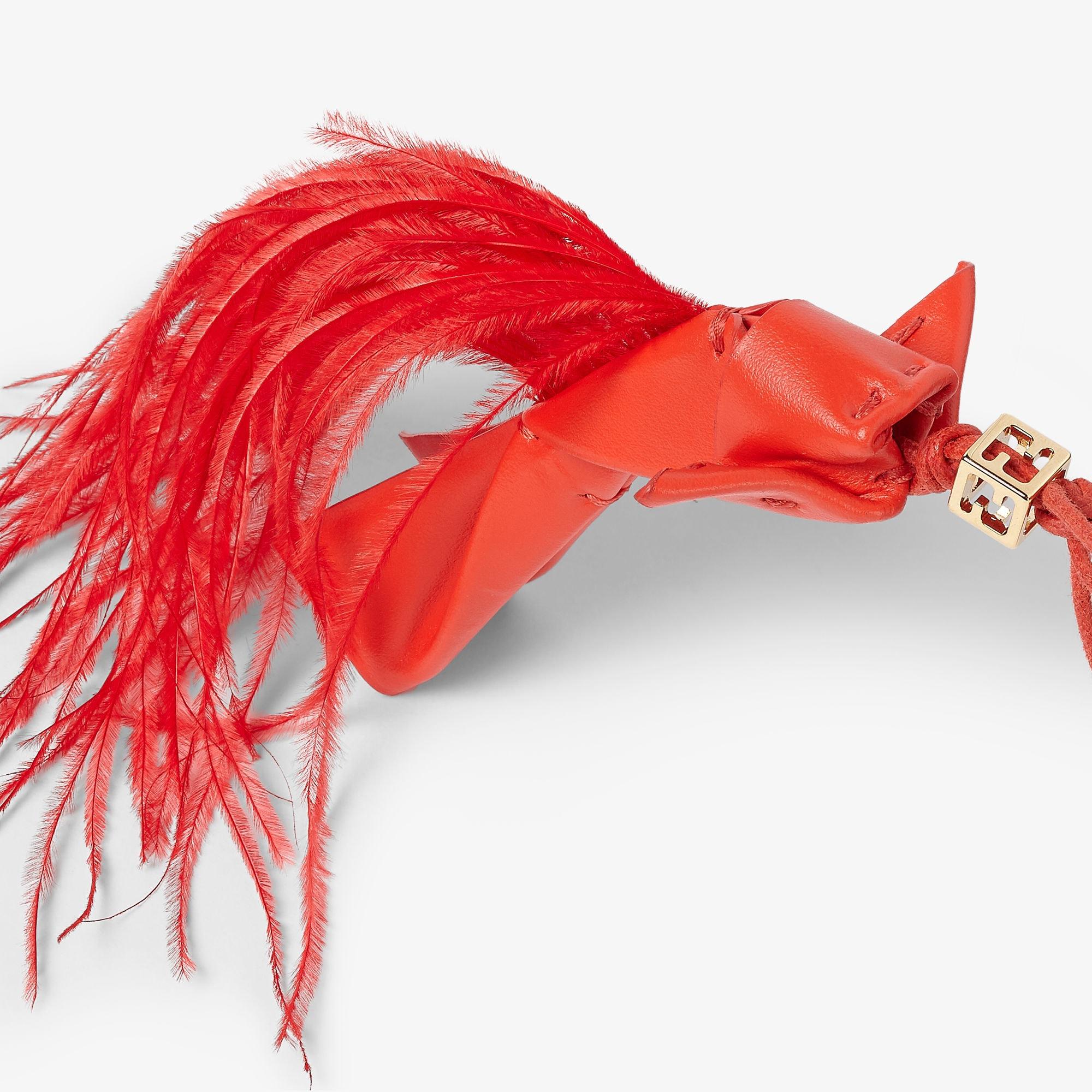 Origami Fish CharmRed feather and leather charm Product Image