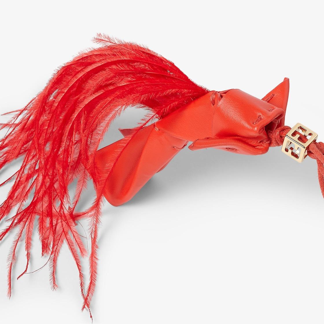 Origami Fish CharmRed feather and leather charm Product Image