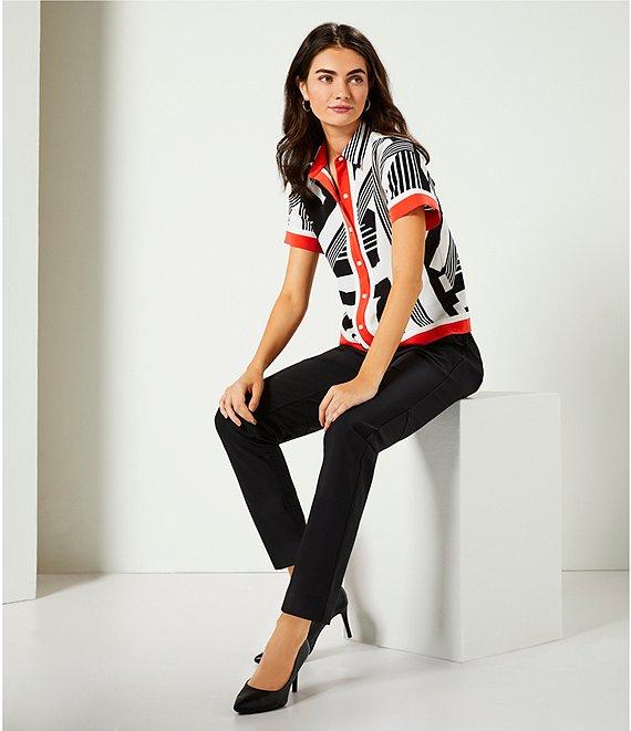 KARL LAGERFELD PARIS Stretch High Rise Straight Leg Pants Product Image