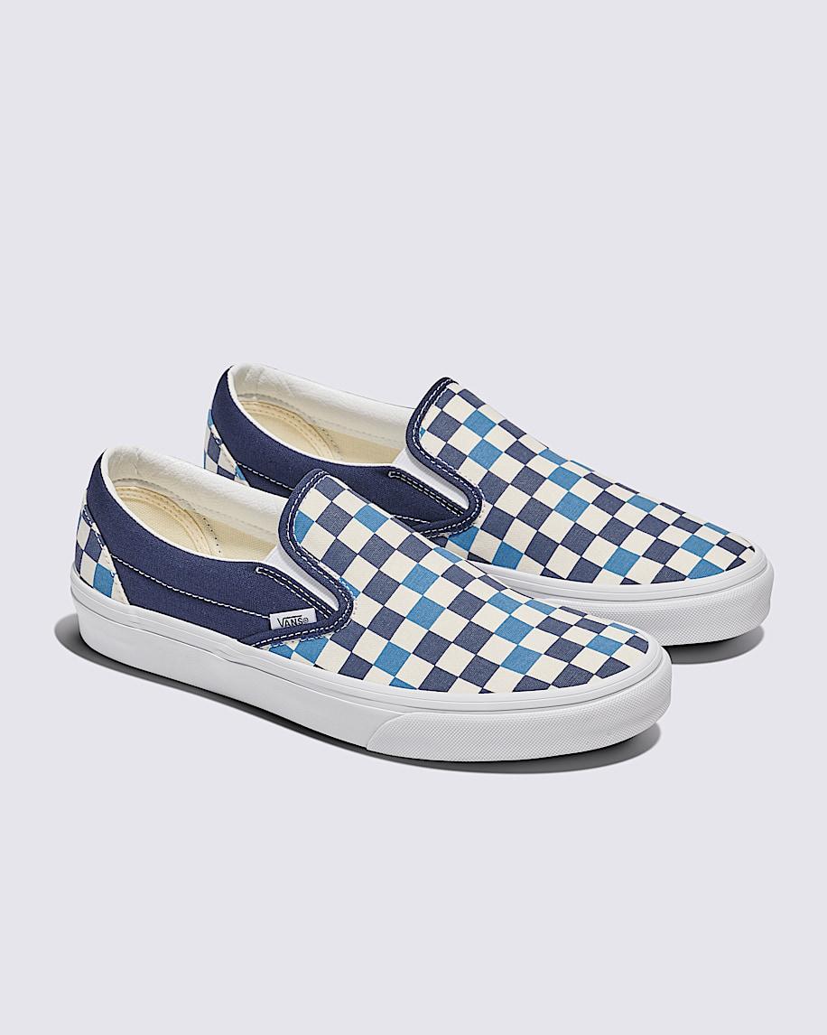 Classic Slip-On Checkerboard Shoe in Navy Blue / White| Vans US Product Image