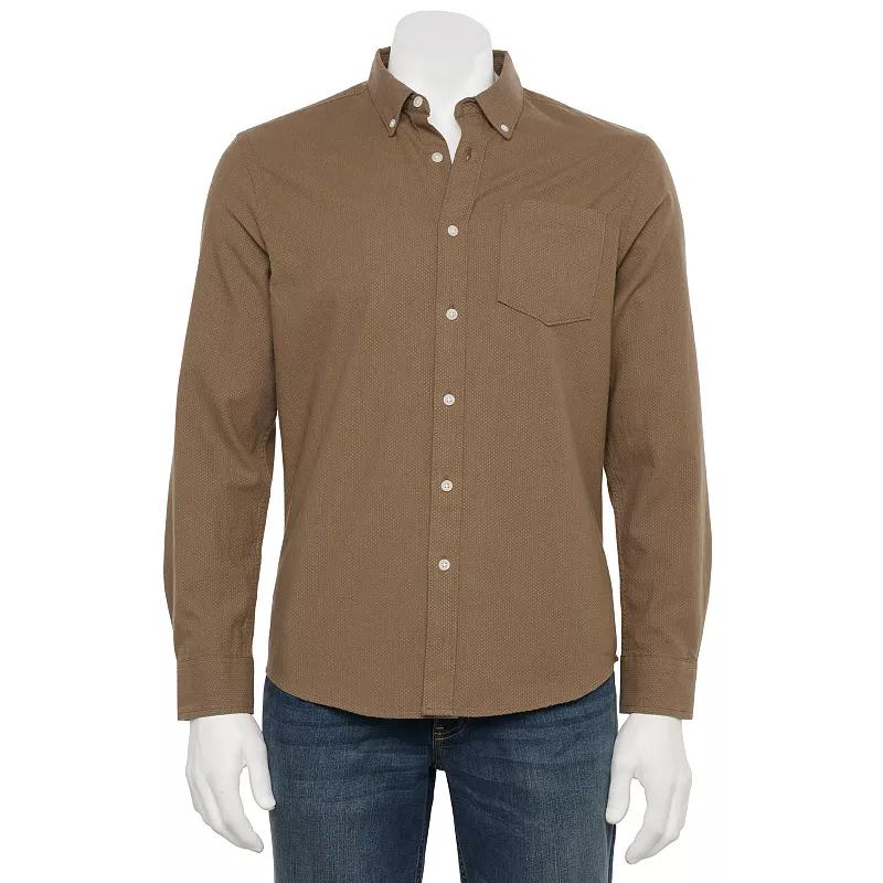 Men's Sonoma Goods For Life® Long Sleeve Slim Fit Perfect Length Button-Down Shirt,  Product Image