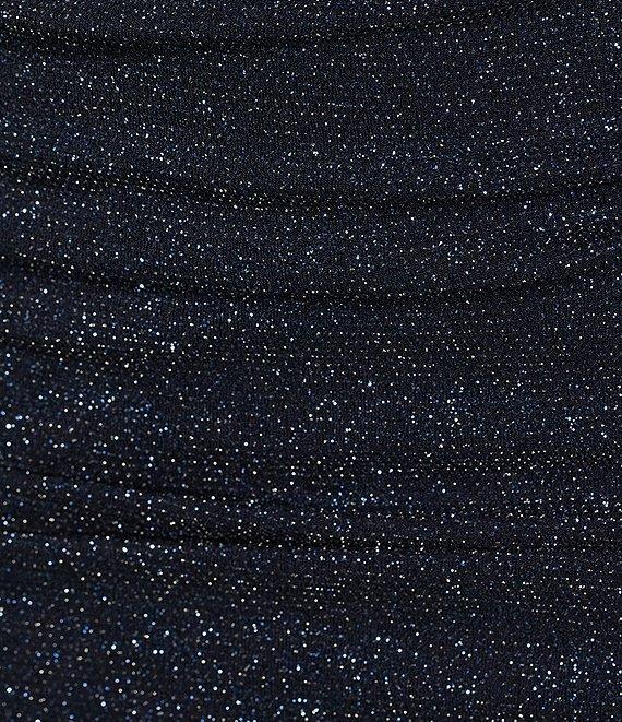Next Up Square Neck Glitter Shirred Bodycon Dress Product Image
