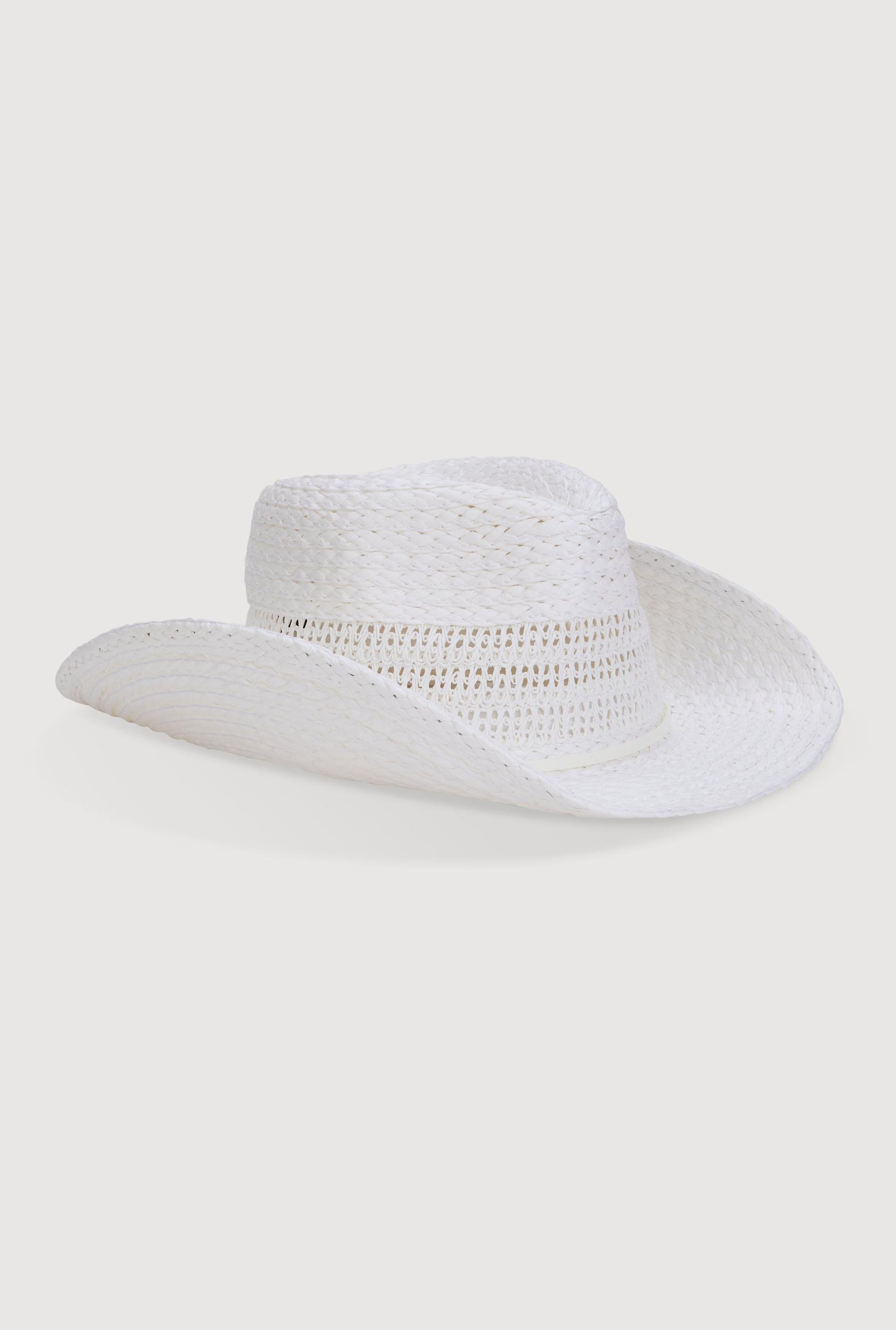 Beaded Toggle Drawstring Straw Cowboy Hat Female Product Image