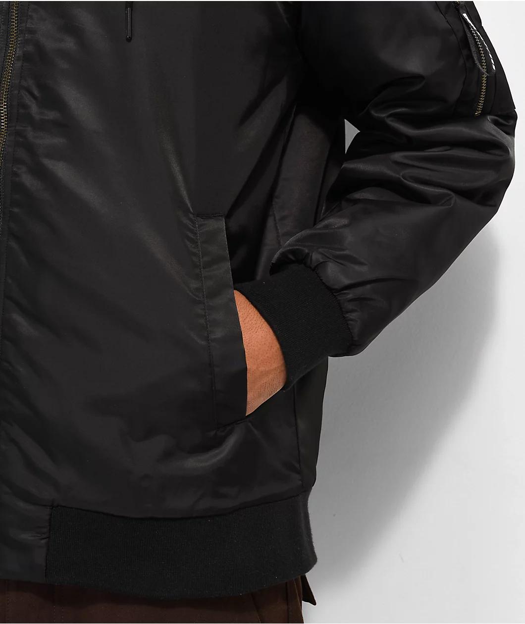 DGK Guadalupe Black Hooded Bomber Jacket Product Image