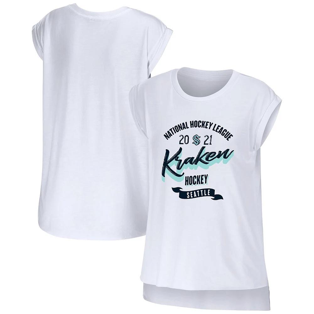 Women's WEAR by Erin Andrews White Seattle Kraken Domestic Tank Top,  Product Image