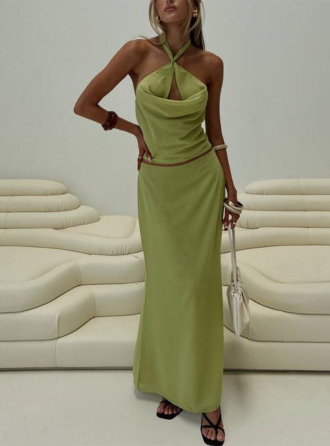 Eleganza Maxi Skirt Green Product Image