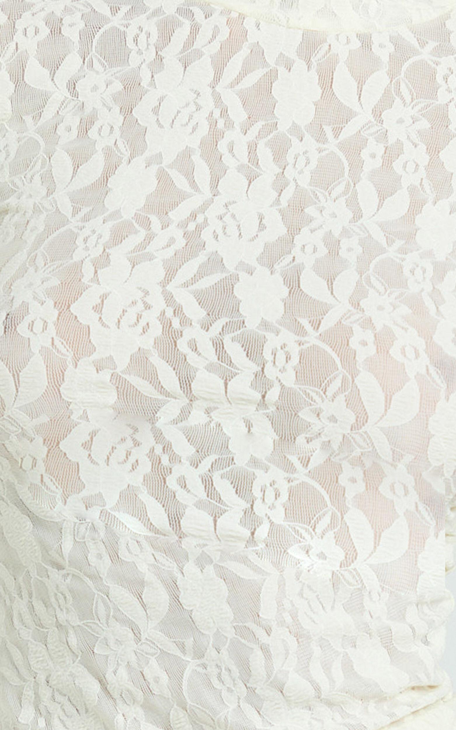 Kathleen Top - Turtle Neck Long Sleeve Jersey Top in Cream Product Image