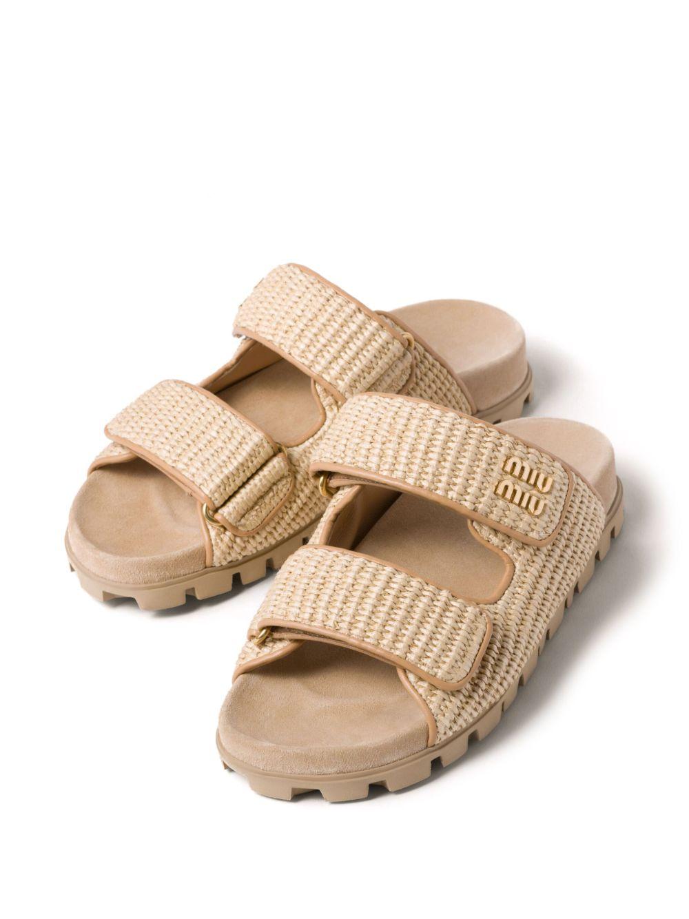 touch-strap raffia sandals Product Image