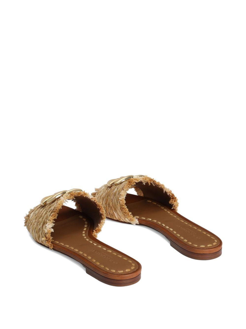 woven-raffia flat sandals  Product Image