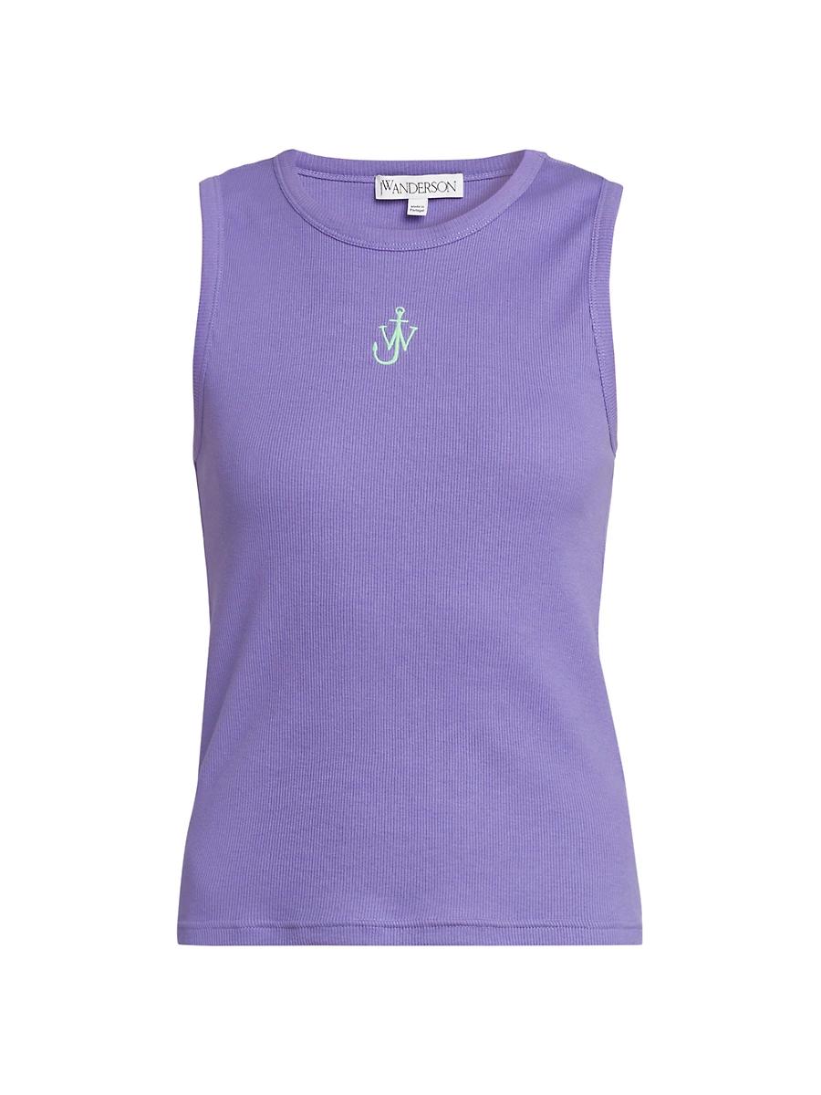 Womens Anchor Ribbed Cotton Tank Product Image