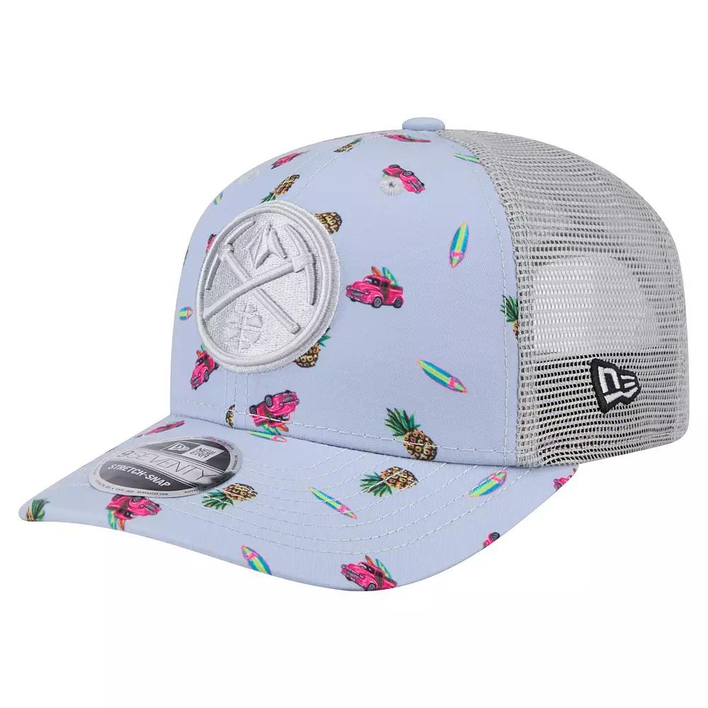 Men's New Era Light Blue/Gray Denver Nuggets Adventure Aloha Pattern 9SEVENTY Stretch-Snap Hat, Nug Light Product Image