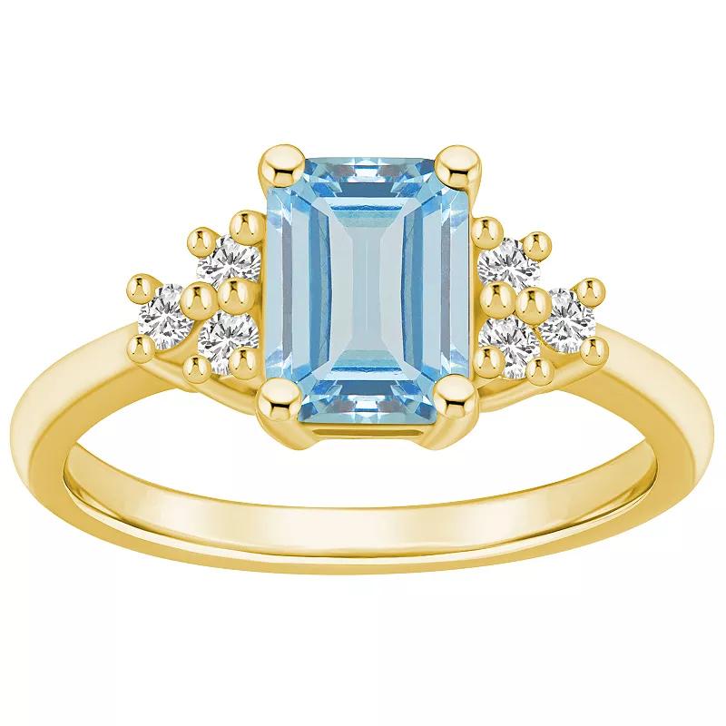 Alyson Layne 14k Rose Gold Emerald-Cut Morganite & 1/5 Carat T.W. Diamond Ring, Women's Product Image