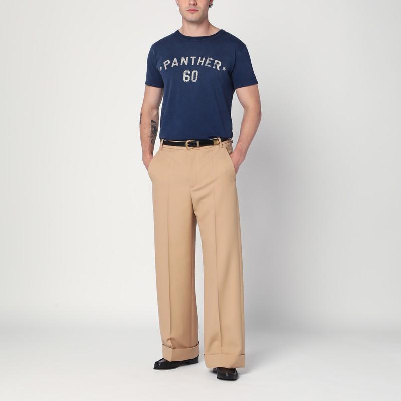 VALENTINO Garavani Navy Cotton T-shirt In Blue Product Image