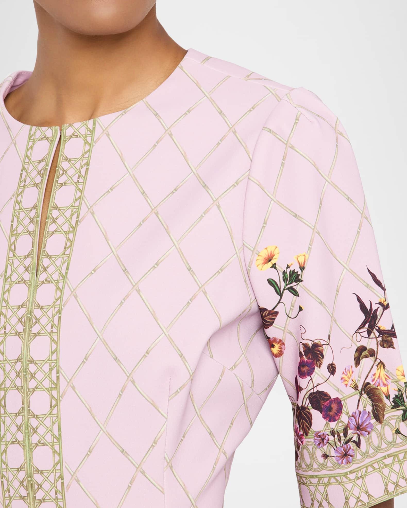 Pleated Floral-Print Crepe Dress Product Image