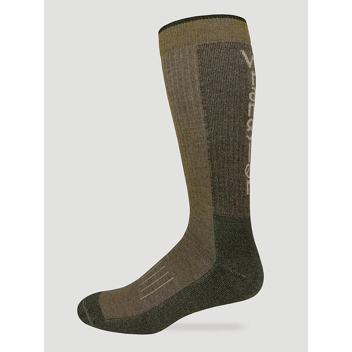 Men's Wrangler Merino Blend Crew Socks in Olive/Khaki Product Image