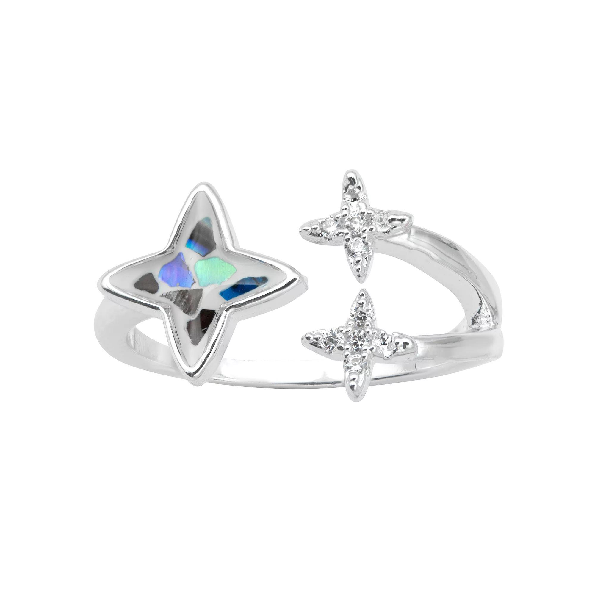 City Luxe Silver Tone Abalone Heart Ring, Womens Silver Tone Albalone Product Image