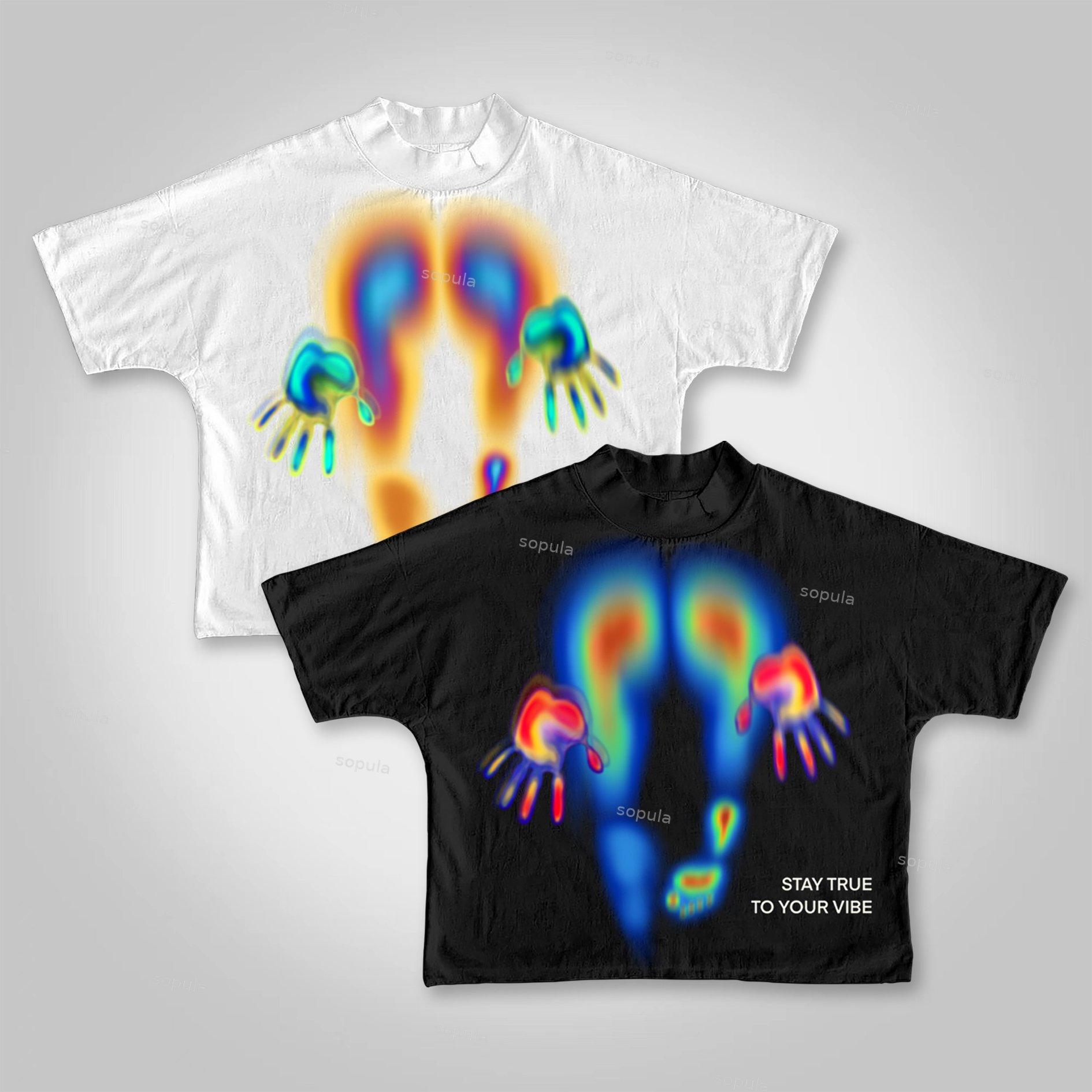 Sopula Abstract Graphics Of Heat-Sensitive Characters Cropped T-Shirts Product Image