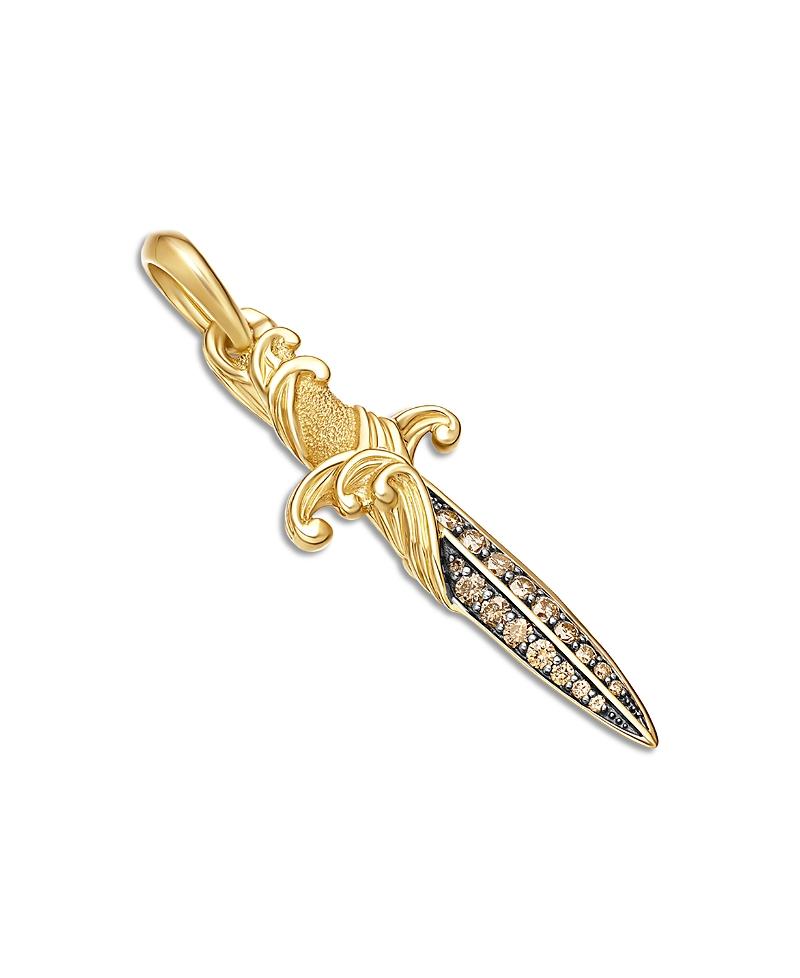 Mens Waves Dagger Amulet in 18K Yellow Gold Product Image
