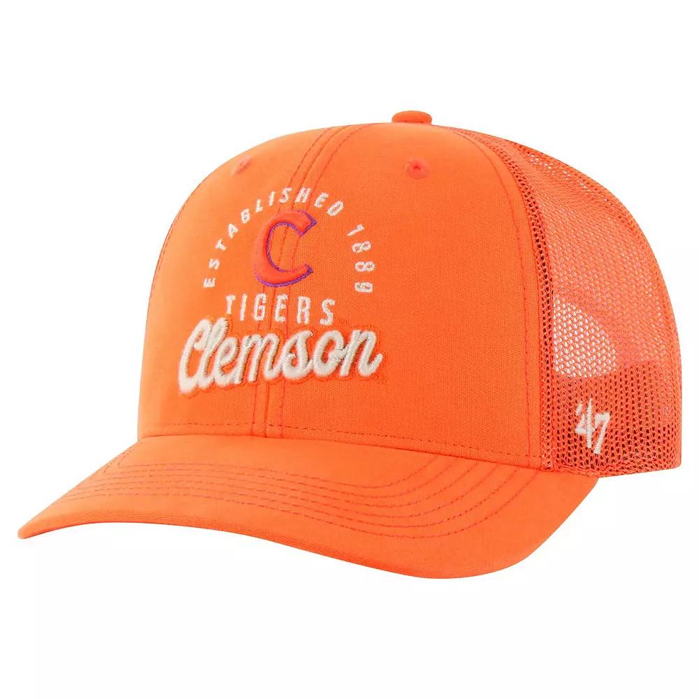 Men's '47 Orange Clemson Tigers Pitstop Trucker Adjustable Hat Product Image
