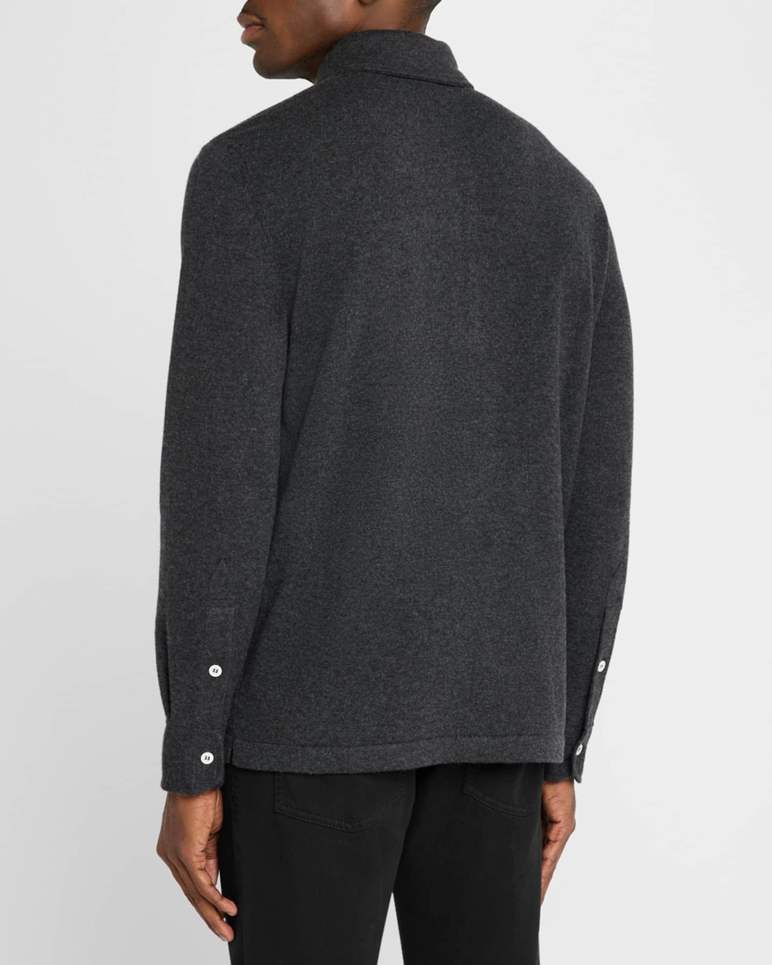 Men's Cashmere Long-Sleeve Polo Shirt Product Image