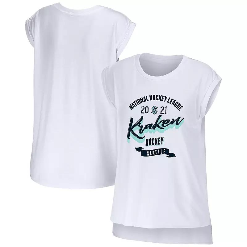 Women's WEAR by Erin Andrews White Seattle Kraken Domestic Tank Top,  Product Image