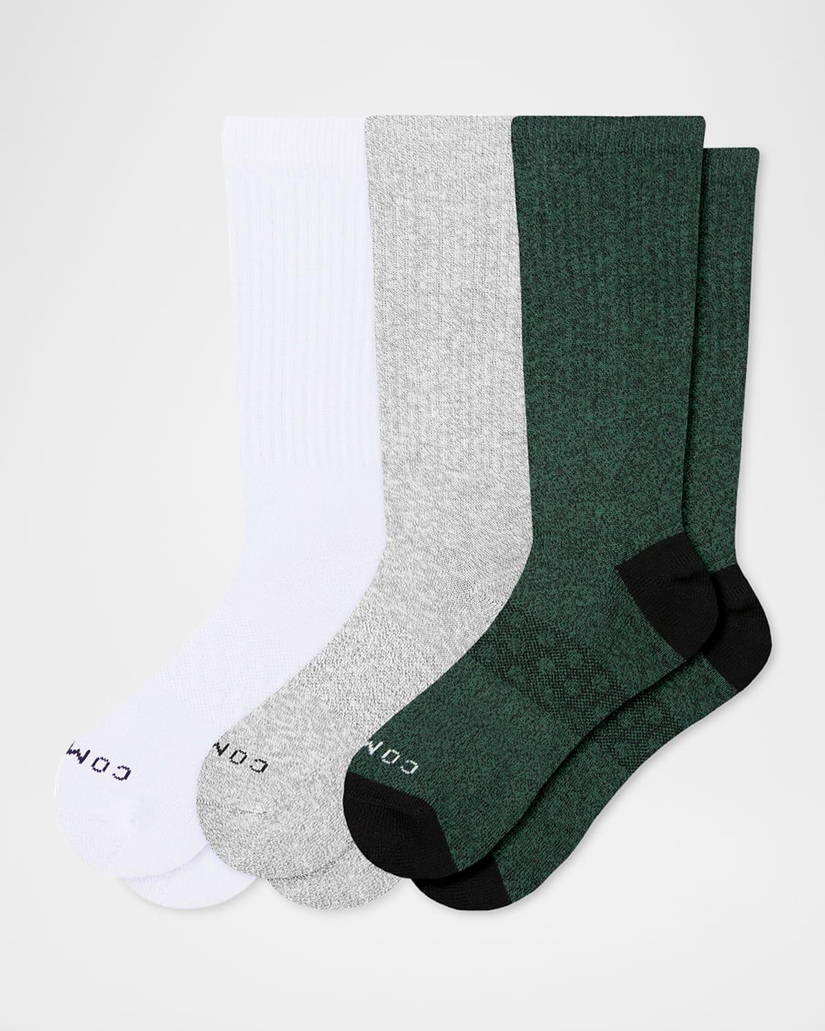 Mens 3-Pack Cotton Crew Socks Product Image