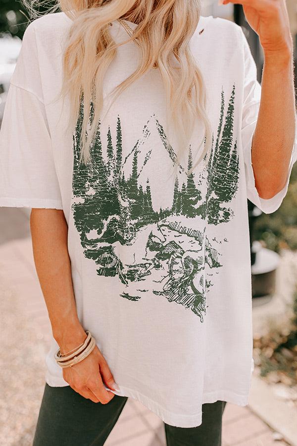 Mustang Mountain Distressed Oversized Graphic Tee Product Image